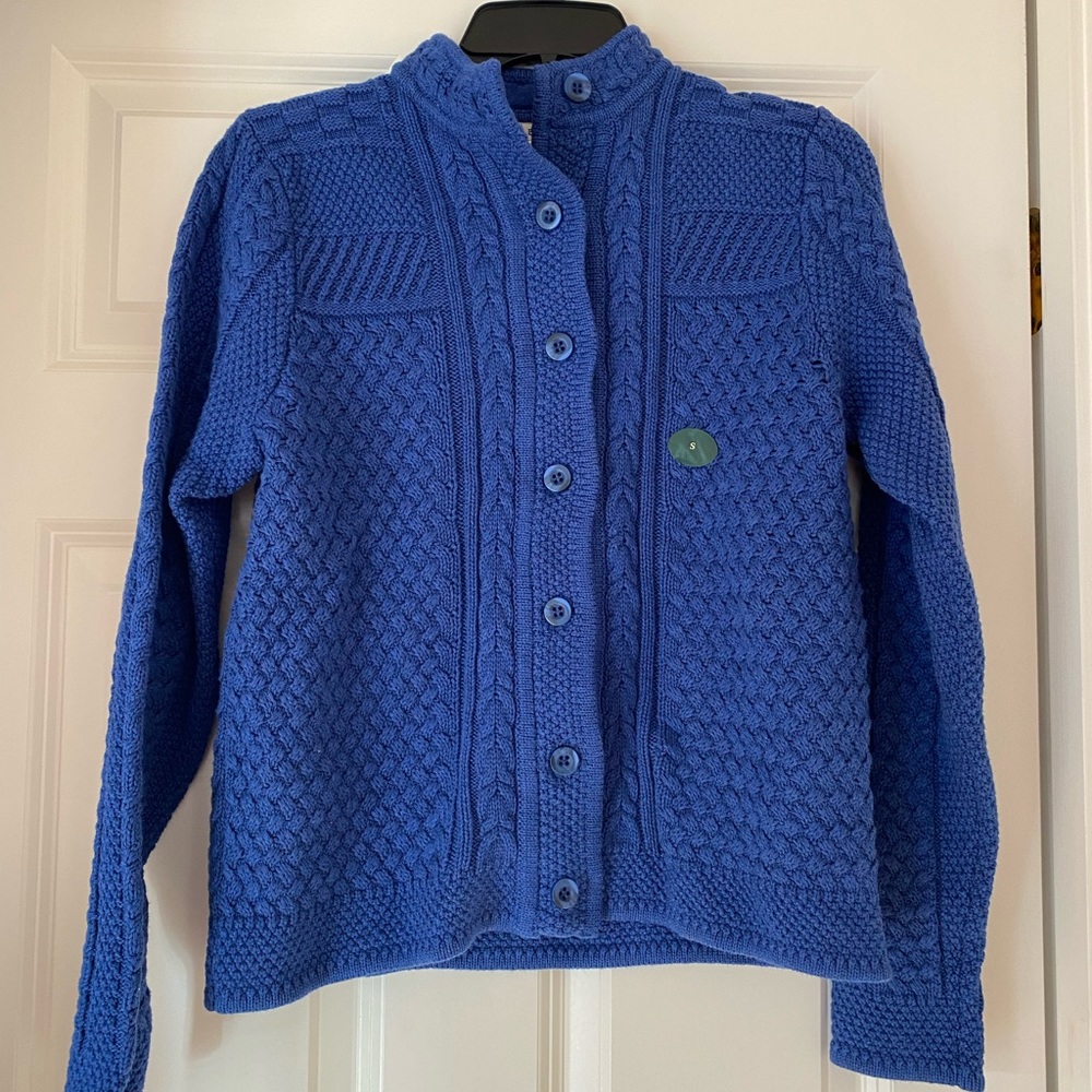 NWT L.L. Bean Size Small Button Up Cardigan Azurite Heather